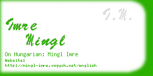 imre mingl business card